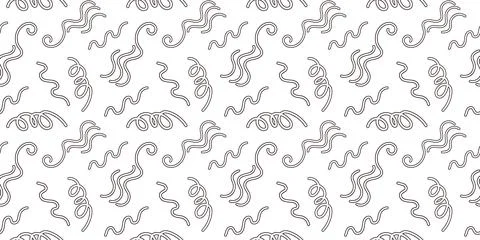 Seamless abstract pattern with wavy lines on a white background. Line art style. Stock Illustration