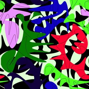 Seamless abstract pattern with wavy shapes and lines Stock Illustration