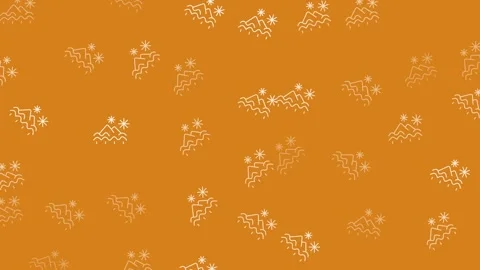 Seamless abstract pattern of white linear team group icons on orange background Stock Footage 345539119