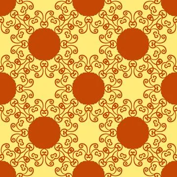 Seamless abstract pattern on yellow texture. Abstract vector tribal ethnic... Stock Photos