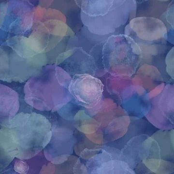 Seamless abstract patterns. Colorful translucent watercolor stains, blots Stock Illustration