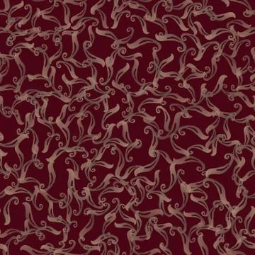 Seamless abstract patterns on maroon background Stock Illustration
