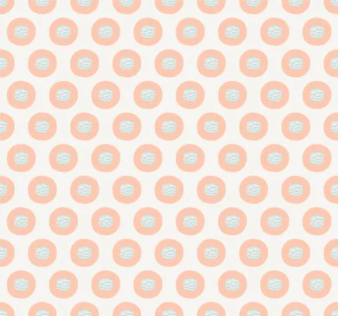 Seamless abstract primitive pattern.Simple hand drawn design dots.Cute pastel Illustrazione stock