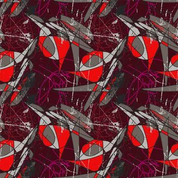 Seamless abstract psychedelic backdrop with chaotic line patterns Stock-Illustration