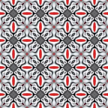 Seamless abstract red chrome metallic geometric texture or background Stock Illustration