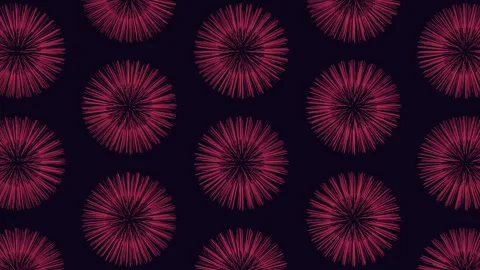 Seamless abstract red firework burst pattern on dark background for celebration Stock Footage 334139367