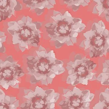 Seamless abstract red flowers pattern background , greeting card or fabric Stock Illustration