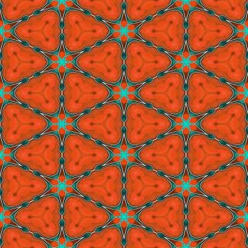 Seamless abstract red texture with green stars pattern Stock Illustration