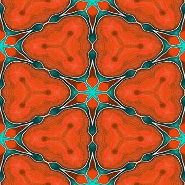 Seamless abstract red texture with green stars pattern Stock Illustration