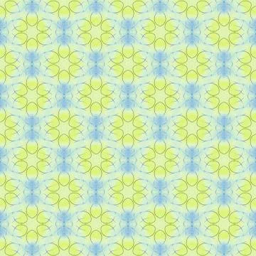 Seamless abstract regular floral pattern yellow light blue Stock Illustration