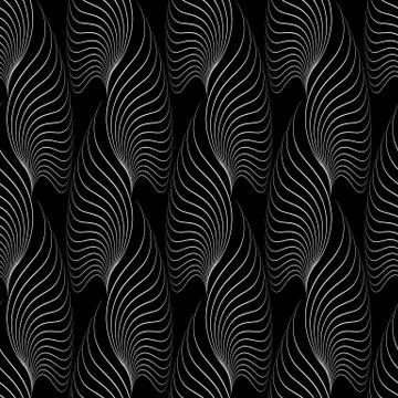 Seamless abstract retro geometric pattern. Blended curves and lines in geometric Stock Illustration