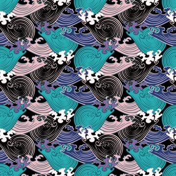 Seamless abstract retro geometric pattern. Circle elements in geometric rows. Stock Illustration