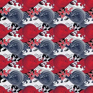 Seamless abstract retro geometric pattern. Circle elements in geometric rows. Stock Illustration