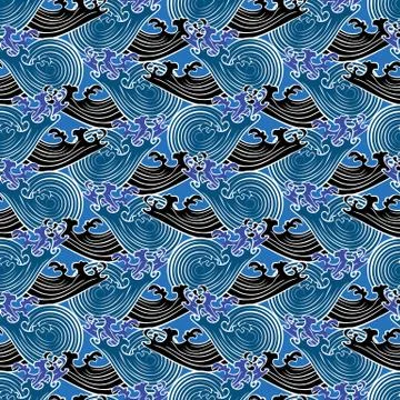 Seamless abstract retro geometric pattern. Circle elements in geometric rows. Stock Illustration