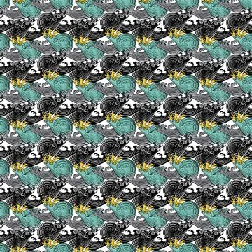 Seamless abstract retro geometric pattern. Circle elements in geometric rows. Stock Illustration