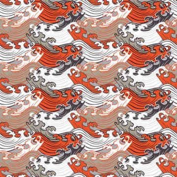 Seamless abstract retro geometric pattern. Circle elements in geometric rows. Stock Illustration