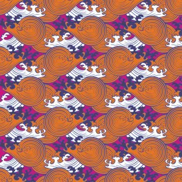 Seamless abstract retro geometric pattern. Circle elements in geometric rows. Stock Illustration