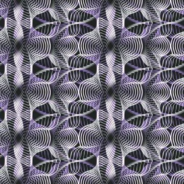 Seamless abstract retro pattern. Blended curves and lines in geometric layout. Stock Illustration