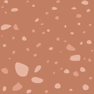 Seamless Abstract Retro Terrazzo Pattern in Beige and Terracotta Colors Illustrazione stock