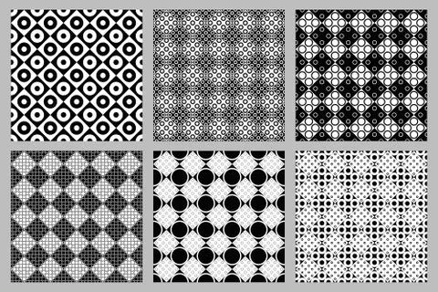 Seamless abstract ring pattern background design set イラスト素材