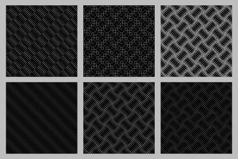 Seamless abstract ring pattern background design set Illustrazione stock