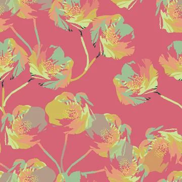 Seamless abstract rose flowers pattern background , greeting card or fabric Illustrazione stock