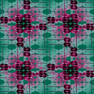 Seamless abstract round pattern red violet mint green Stock Illustration