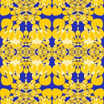 Seamless abstract round pattern yellow dark blue beige Stock Illustration