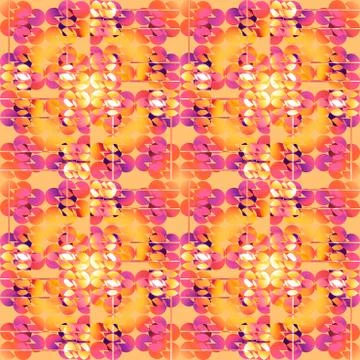 Seamless abstract round pattern yellow orange violet purple Stock Illustration
