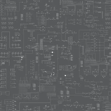 Seamless abstract scheme pattern Stock Illustration