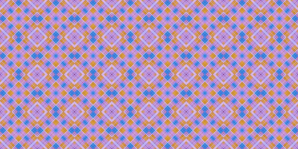 Seamless abstract Scottish patterns. Patterns of rhombuses and lines. Digit.. Stock Illustration