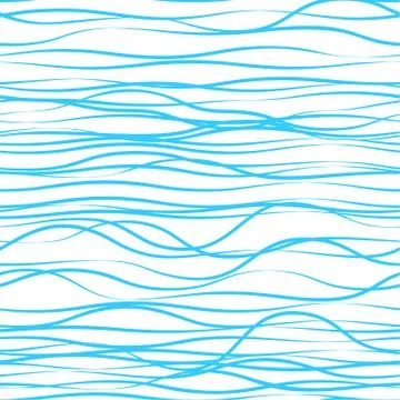 Seamless abstract sea waves vector pattern. Stock Illustration