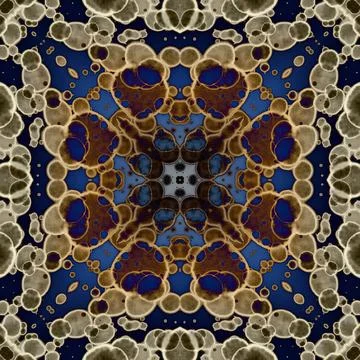 Seamless abstract square pattern. Alcohol ink in modern art. Mandala Stock Illustration