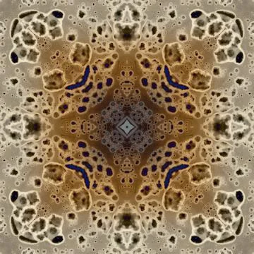 Seamless abstract square pattern. Alcohol ink in modern art. Mandala Stock Illustration