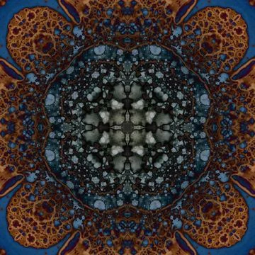 Seamless abstract square pattern. Alcohol ink in modern art. Mandala Illustrazione stock