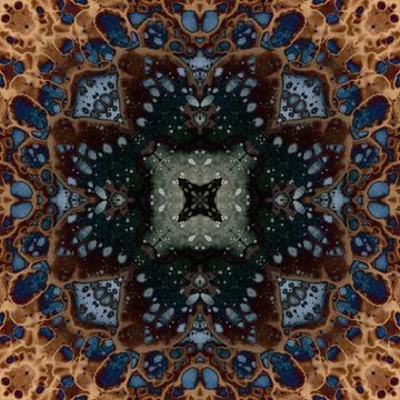 Seamless abstract square pattern. Alcohol ink in modern art. Mandala Stock Illustration