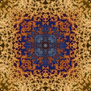 Seamless abstract square pattern. Alcohol ink in modern art. Mandala Stock Illustration