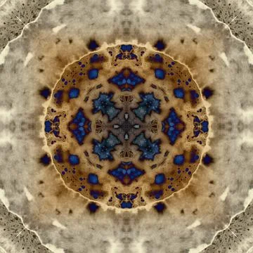 Seamless abstract square pattern. Alcohol ink in modern art. Mandala Illustrazione stock