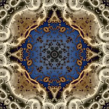 Seamless abstract square pattern. Alcohol ink in modern art. Mandala Stock Illustration
