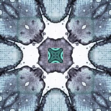 Seamless abstract square pattern. Alcohol ink in modern art. Mandala Stock Illustration