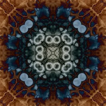 Seamless abstract square pattern. Alcohol ink in modern art. Mandala Illustrazione stock