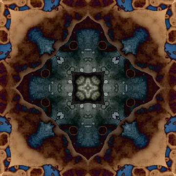 Seamless abstract square pattern. Alcohol ink in modern art. Mandala Illustrazione stock