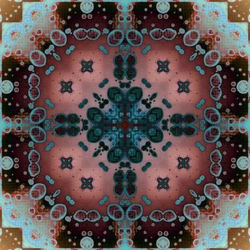 Seamless abstract square pattern. Alcohol ink in modern art. Mandala Stock Illustration