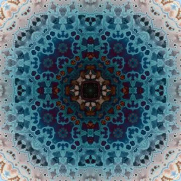 Seamless abstract square pattern. Alcohol ink in modern art. Mandala Stock Illustration