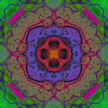 Seamless abstract square pattern. Alcohol ink in modern art. Mandala Illustrazione stock