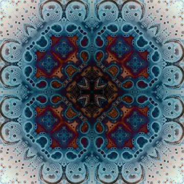 Seamless abstract square pattern. Alcohol ink in modern art. Mandala Stock Illustration