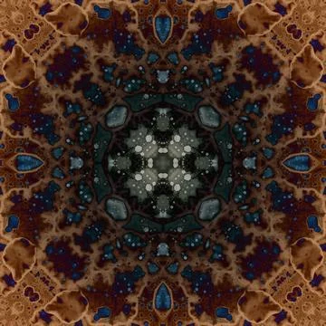 Seamless abstract square pattern. Alcohol ink in modern art. Mandala Stock Illustration