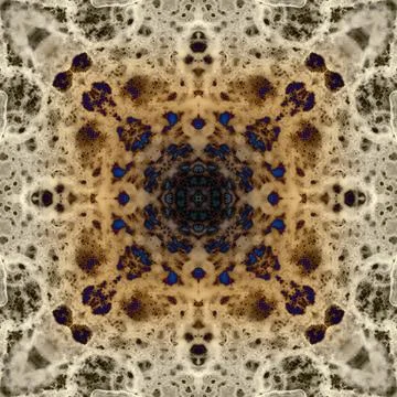 Seamless abstract square pattern. Alcohol ink in modern art. Mandala Stock Illustration