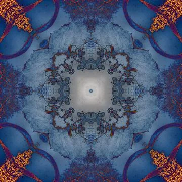Seamless abstract square pattern. Alcohol ink in modern art. Mandala Stock Photos