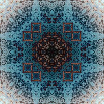 Seamless abstract square pattern. Alcohol ink in modern art. Mandala Stock Photos